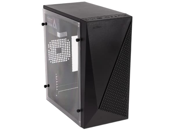 Gabinete Acteck Kioto GC460, RGB, Micro ATX, Incluye Fuente de 500W. Color Negro