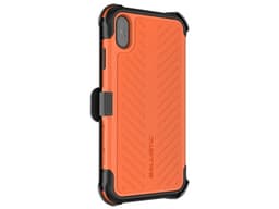 Funda Ballistic TJ Maxx de uso rudo, para iPhone XS MAX con clip y Mica de pantalla. Color Naranja/Negro. - imagen 1