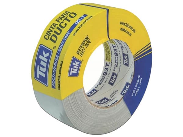 Cinta Adhesiva TUK 93-T para Ductos, 0.48 x 50m, Color Gris, 1 Pieza.