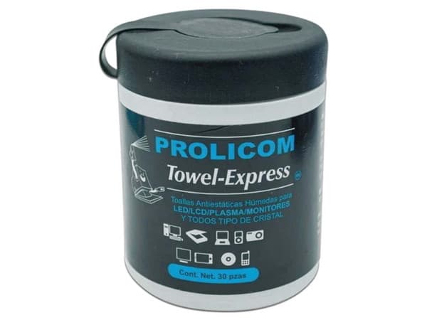 Toallas húmedas Prolicom, para pantallas, Towel Express, 30 piezas.