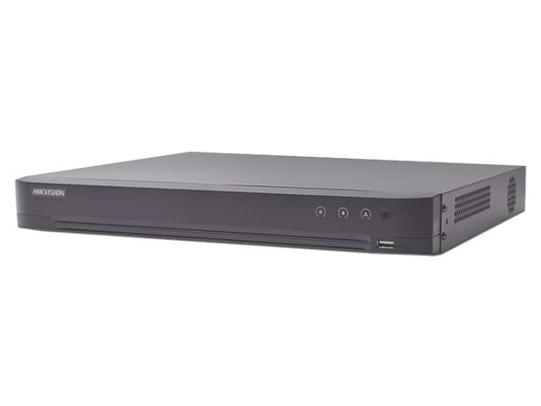 DVR Hikvision IDS-7204HUHI-M1/A/X de 4 canales + 4 Canales IP de hasta 8 MP, Audio por Coaxitron, 1 Bahía de Disco Duro(No Incluido), H.265+
