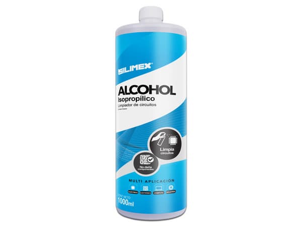 Alcohol Isopropilico Silimex para limpieza de 1000ml.