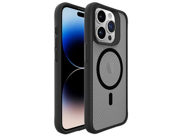 Funda TEKKU TK-01-008-018-01 Combat Carbon para iPhone 15 PRO MAX, Color Negro, Compatible con MagSafe.