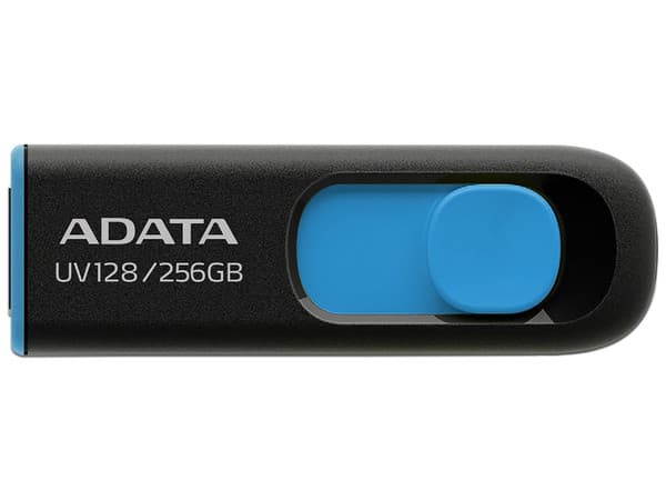 Unidad Flash USB 3.2 ADATA UV128 de 256 GB. Color Azul/Negro.