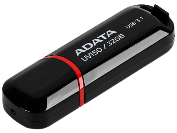 Unidad Flash USB 3.0 ADATA UV150 de 32GB. Color Negro.