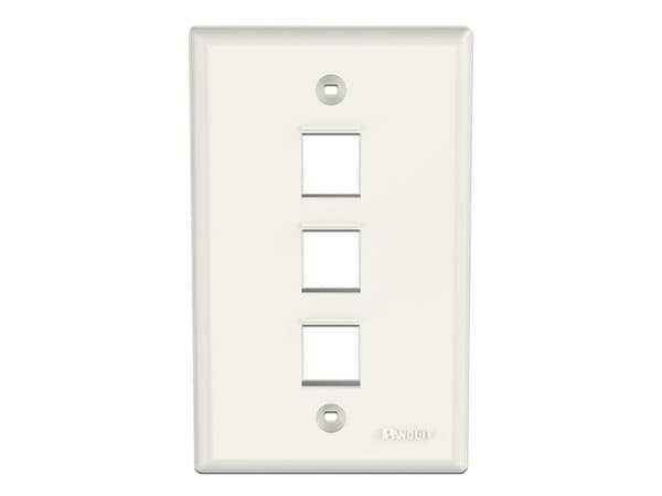 Placa de Pared Panduit NK3FNIW, con 3 puertos keystone. Color Blanco.