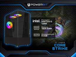 PC Gamer Powerbit Core Strike: Procesador Intel Core i5 12400 (hasta 4.6 GHz), Memoria de 16GB DDR4, SSD de 512GB, Video UHD Graphics 730, S.O. Windows 11 Home (Versión de Prueba). - imagen 1
