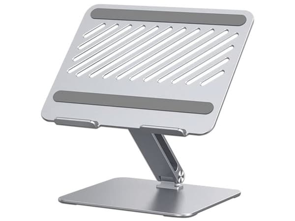 Soporte De Aluminio Para Laptop, Ajustable 180°, Soporta De 10 A 17.3\, Capacidad De Carga 5Kg, Estabilidad Excelente, Diseño Para Disipación De Calor, Altura Y Ángulo Ajustable, Plegable Y Portátil.
