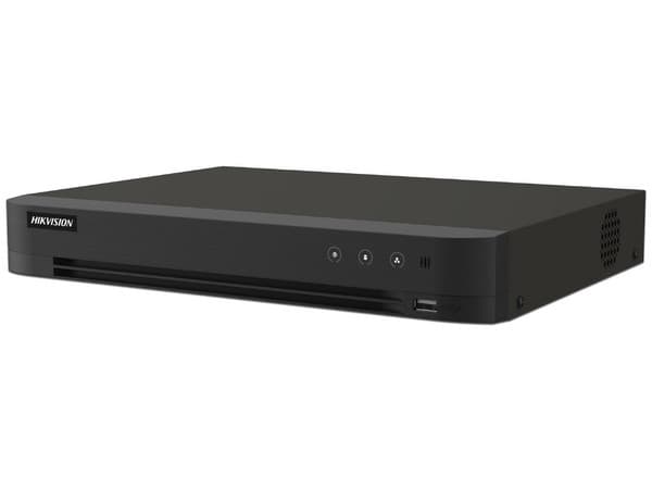 DVR Hikvision IDS-7208HUHI-M1/XT de 8 canales + 8 Canales IP de hasta 8MP (4k), Audio dual por Coaxitron, 1 Bahía de Disco Duro(No Incluido, soporta hasta 10Tb), H.265+