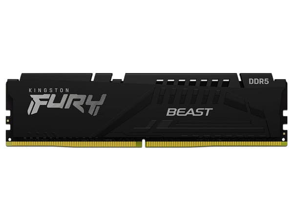Memoria DIMM Kingston Fury Beast, DDR5 PC5-41600 (5200MHz), XMP, CL40, 16GB.