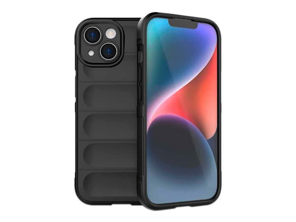 Funda protectora Tekku TPU Phantom para iPhone 15 Plus, Color Negro.