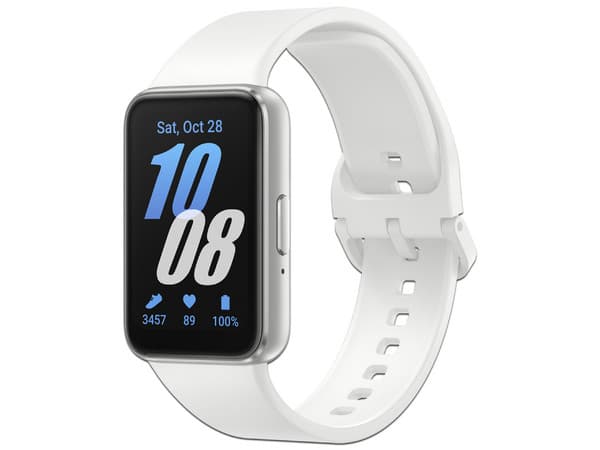 Smartband Samsung Galaxy Fit3: Pantalla AMOLED de 1.6", 
Sensor Óptico de Frecuencia Cardíaca, 
Bluetooth, 
Color Plateado.