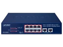 Switch Planet FSD1008HP, No Administrable, de 8 puertos RJ-45 Gigabit LAN 10/100Mbps, 2 puertos Uplink. - imagen 1