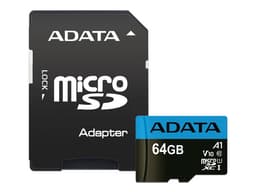 Memoria ADATA Premier MicroSD XC I de 64GB, Clase 10, A1, incluye adaptador SD. - imagen 1