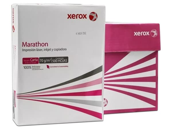 Papel Bond Xerox Marathon 003M02051, caja con 10 paquetes de 500 hojas cada uno, tamaño carta.