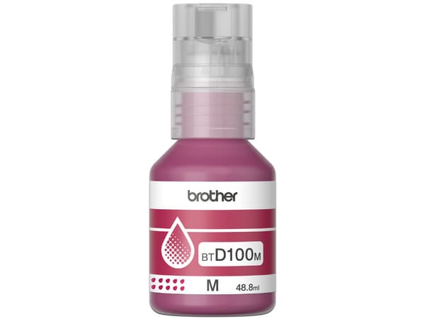 Botella de Tinta Brother BTD100M, Ultra Alto Rendimiento, Color Magenta.