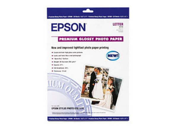 Papel Epson Premium Glossy, Carta, 20 Hojas.