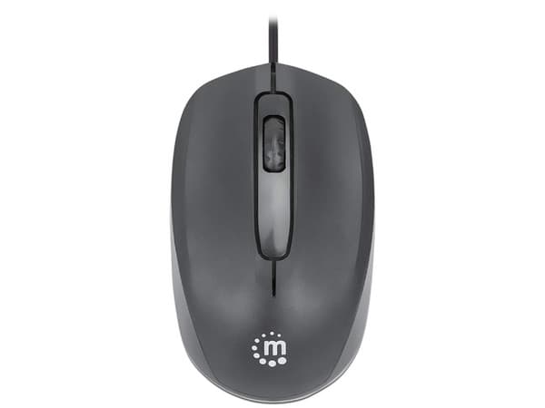 Mouse Óptico Manhattan Comfort II, hasta 1000 dpi, USB. Color Negro.