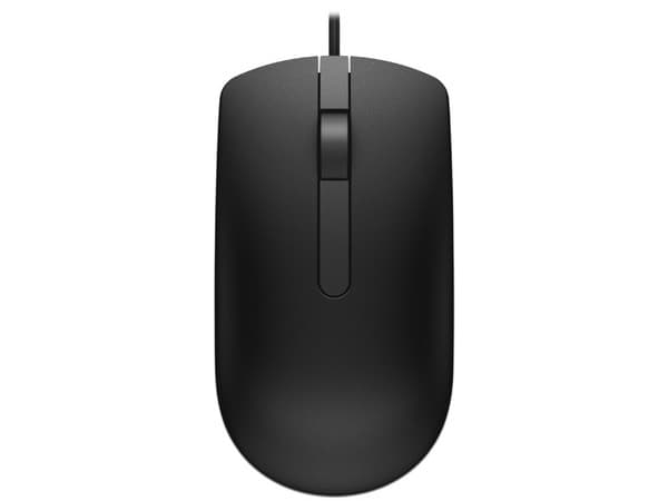 Mouse Dell MS116 Óptico 1000 dpi, diseño ergonómico, conexión USB. Color Negro