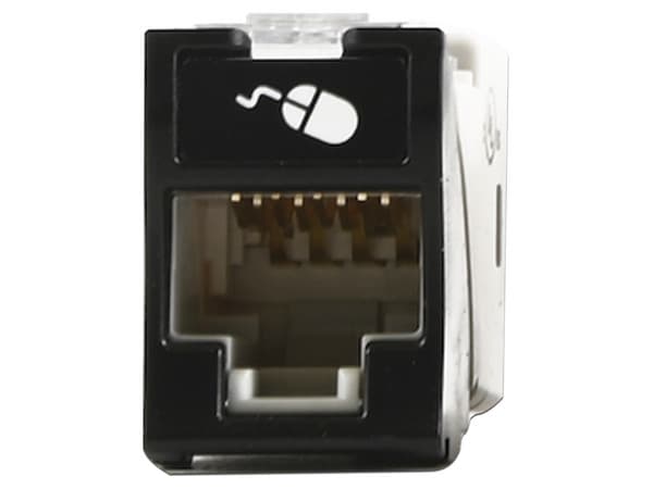 Modulo Jack Siemon UltraMAX U5-H01NS, UTP Cat5e, RJ-45 Hembra, Montaje híbrido en Placa de Pared. Color Negro.