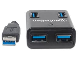 Hub USB 3.0 Manhattan 162302 de 4 puertos con adaptador de energía - imagen 2