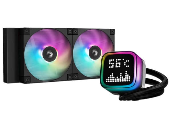 Sistema de Enfriamiento Liquido Deepcool LP240 ARGB, 2x 120mm, Para Socket LGA 1700, 1200 , 1151, 1155, 1150, AM4 y AM5, Color Negro.