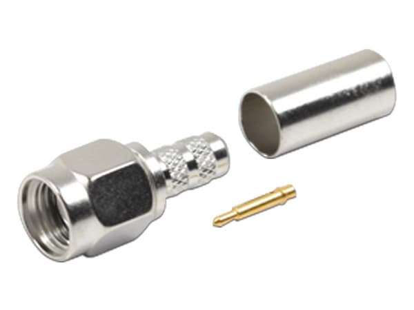 Conector SMA Macho RF INDUSTRIES RSA-3000-C1 de anillo plegable para Cable RG-142/U, Niquel, Oro, Teflón.