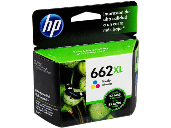 Cartucho de tinta HP 662XL Tricolor Original (CZ106AL).