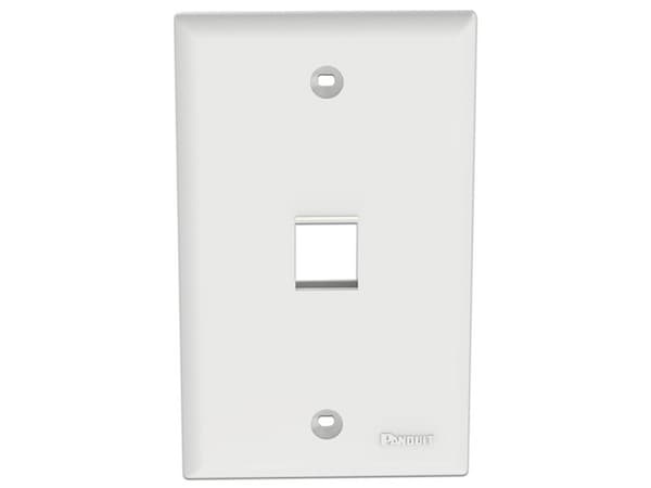 Placa vertical Panduit, de montaje en pared, tipo Keystone. Color Blanco.