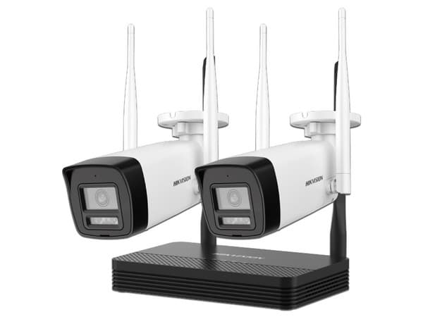 Kit de Videovigilancia Hikvision NKS422W0H, Incluye NVS de 4 Canales, 2 Cámaras Tipo Bala de 2MP, Color Blanco.