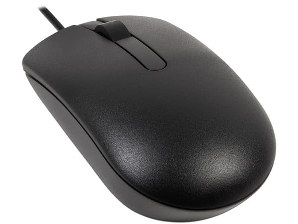 Mouse Óptico Alámbrico DELL MS116, hasta 1000 dpi, USB. Color Negro.