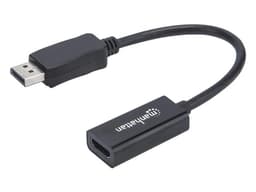 Adaptador de cable de video Manhattan 151634 de DisplayPort (Macho) a HDMI (Hembra), 15 cm. Color Negro - imagen 1