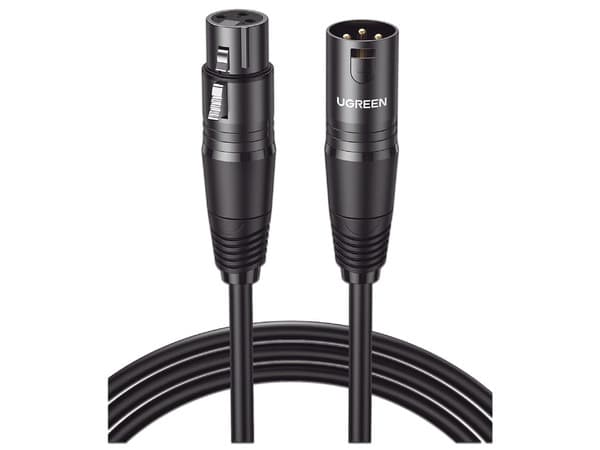 Cable para micrófono XLR Tipo Canon Ugreen, Conector Hembra-Macho, 10m.