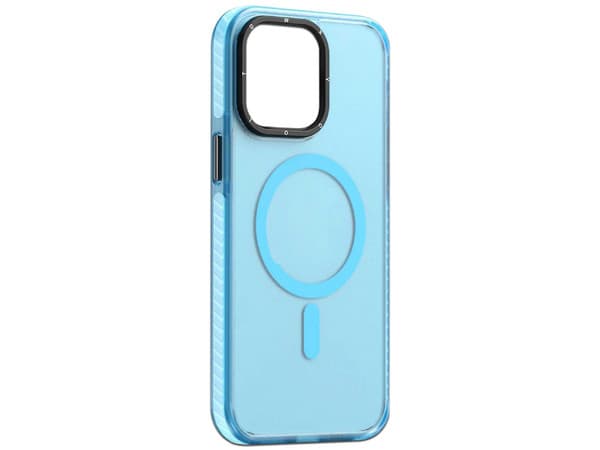 Funda protectora Tekku Matte Color para iPhone 15 Pro, Compatible con MagSafe, Color Celeste.