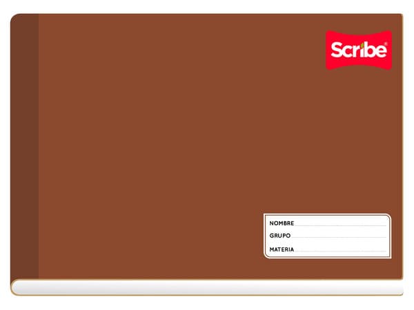 Cuaderno Italiano Cosido Scribe Clásico Doble Raya 100 Hojas (Modelo 4524) mide aproximadamente 20.7 x 15.5 cm y contiene 100 hojas de papel bond rayado con líneas dobles, ideales para escritura y aprendizaje.