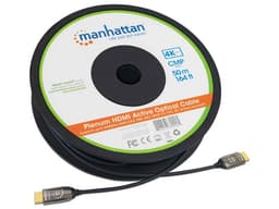 Cable de vídeo Manhattan HDMI 2.0(M-M) de Fibra Óptica, 50m, Color Negro. - imagen 2