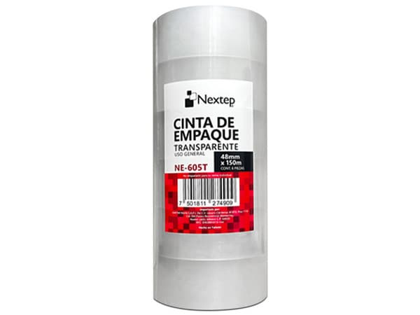 Cinta Adhesiva Nextep NE-605T Empaque Transparente.