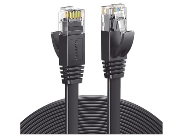 Cable de Red UGREEN Ethernet, UTP Cat6, RJ-45, Plano, 1m. Color Negro.