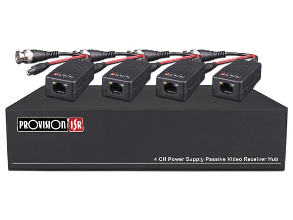 Transceptor de Vídeo y Energía Pasivo PROVISION ISR de 4 Canales BCN, Soporta hasta 5MP, transmite señal de vídeo y DC 12V.