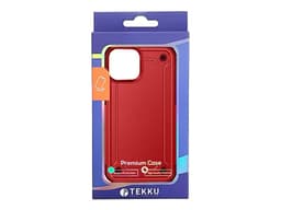 Funda protectora Tekku Tough Cover para iPhone 15, Color Roja. - imagen 2