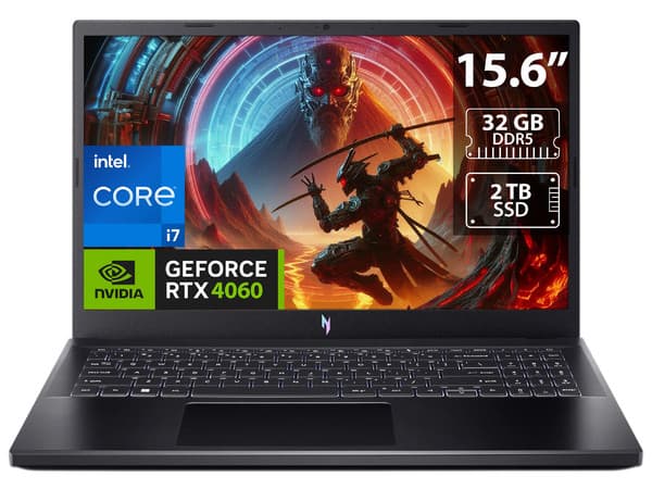 Laptop Gamer Acer Nitro V 15: Procesador Intel Core i7 13620H (hasta 4.9 GHz), Memoria de 32GB DDR5, SSD de 2TB, Pantalla de 15.6" LED, (1920 x 1080), 165Hz,Video NVIDIA GeForce RTX 4060, S.O. Windows 11 Home, Teclado en Inglés.