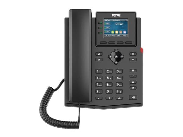Teléfono IP Empresarial Fanvil X303P de 4 líneas SIP, Pantalla LCD de 2.4", PoE.
