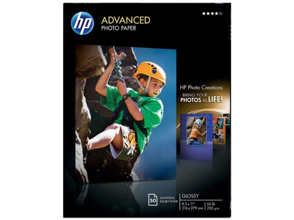 Papel Fotográfico HP Advanced Glossy, 50 Hojas de 8.5 " x 11"