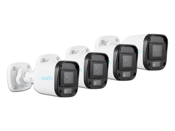 Paquete de 4 camaras tipo Bala COLORHUNTER de 5MP, iluminación de hasta 20 m, IP67, Plástico