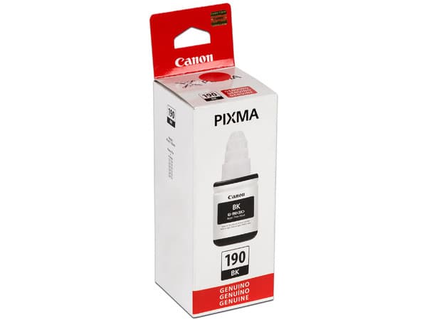 Botella de Tinta Negro Canon GI-190 BK, Modelo: 0667C001AB.