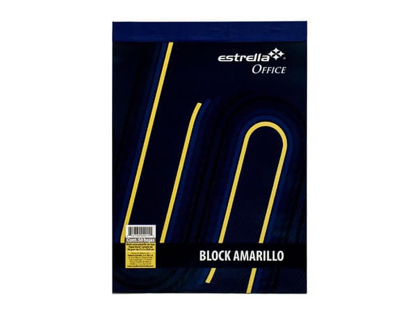 Block Estrella Carta Amarillo con Rayas de 50 Hojas. Color Multicolor.