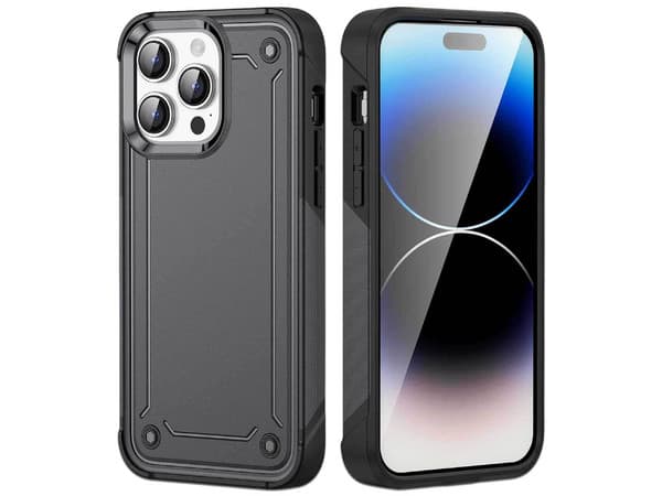 Funda protectora TEKKU Tough cover, Compatible con iPhone 15 Pro Max, Color Negro.