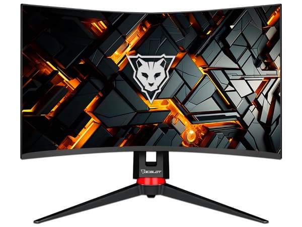 Monitor Gamer Curvo Ocelot OM-C32 de 32", Resolución 2560 X 1440 (Quad HD), Bocinas Integradas, Filtro de Luz azul, DCR, FreeSync, 5ms, 180Hz, Color Negro.