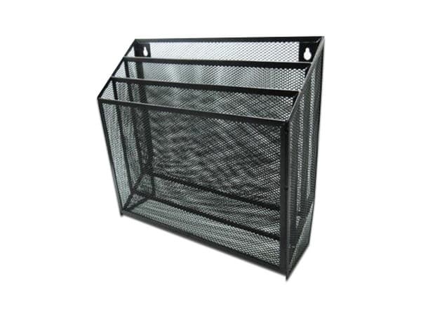 Clasificador Nextep Malla Metálica con 3 Niveles, Grande, Caja, Blanco/Negro.