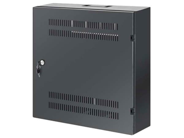 Gabinete Intellinet Mural de 19", 4U de Rieles Horizontales + 2U de Rieles Verticales, Tamaño Reducido, Acero, Color Negro.